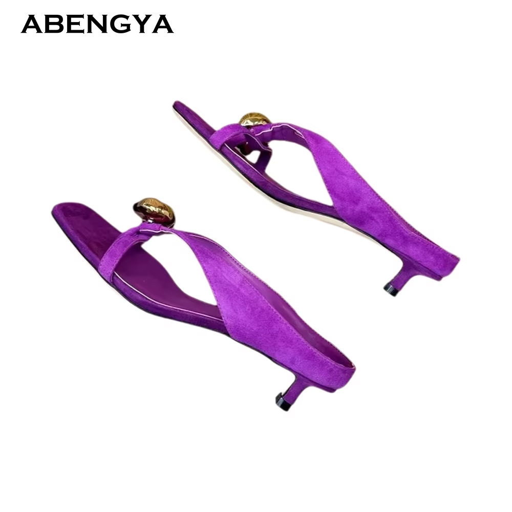Women'S Fashion Designer Clothes - Sandal Suede Musim Panas 2026 Wanita,