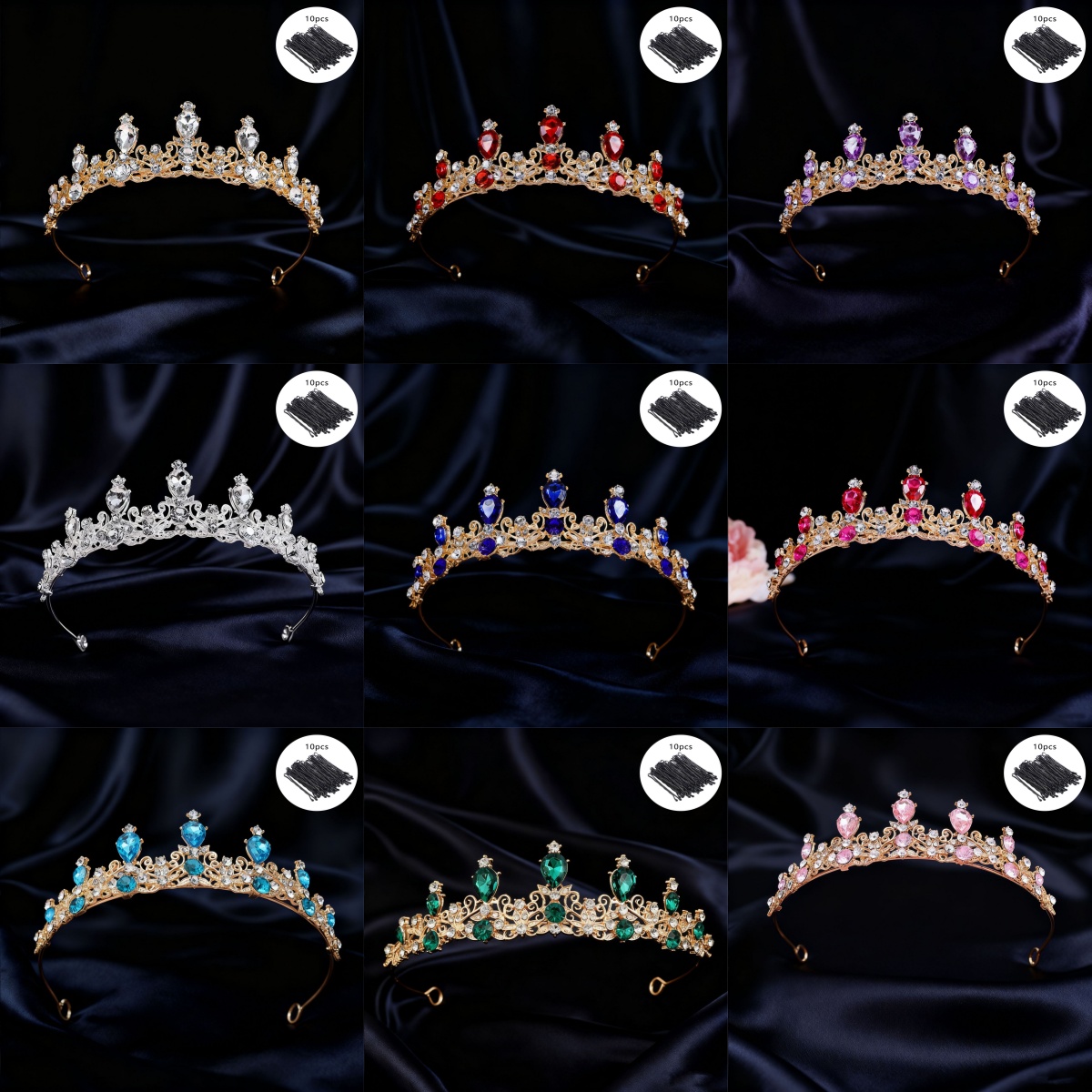 Women Queen Fashion - Tiara Pengantin Mahkota Ratu Berlian Imitasi