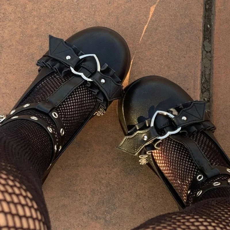 Women'S Fashion Day - Sepatu Mary Janes Wedges Gesper Hati