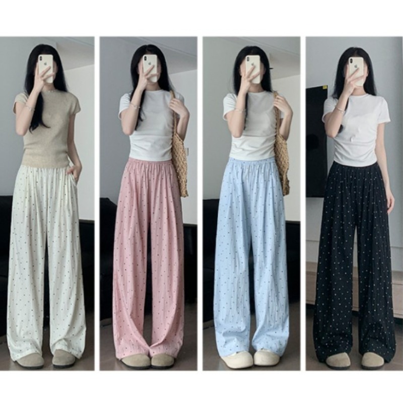 Women'S Fashion Pajamas - Celana Tidur Wanita Celana Panjang Polkadot