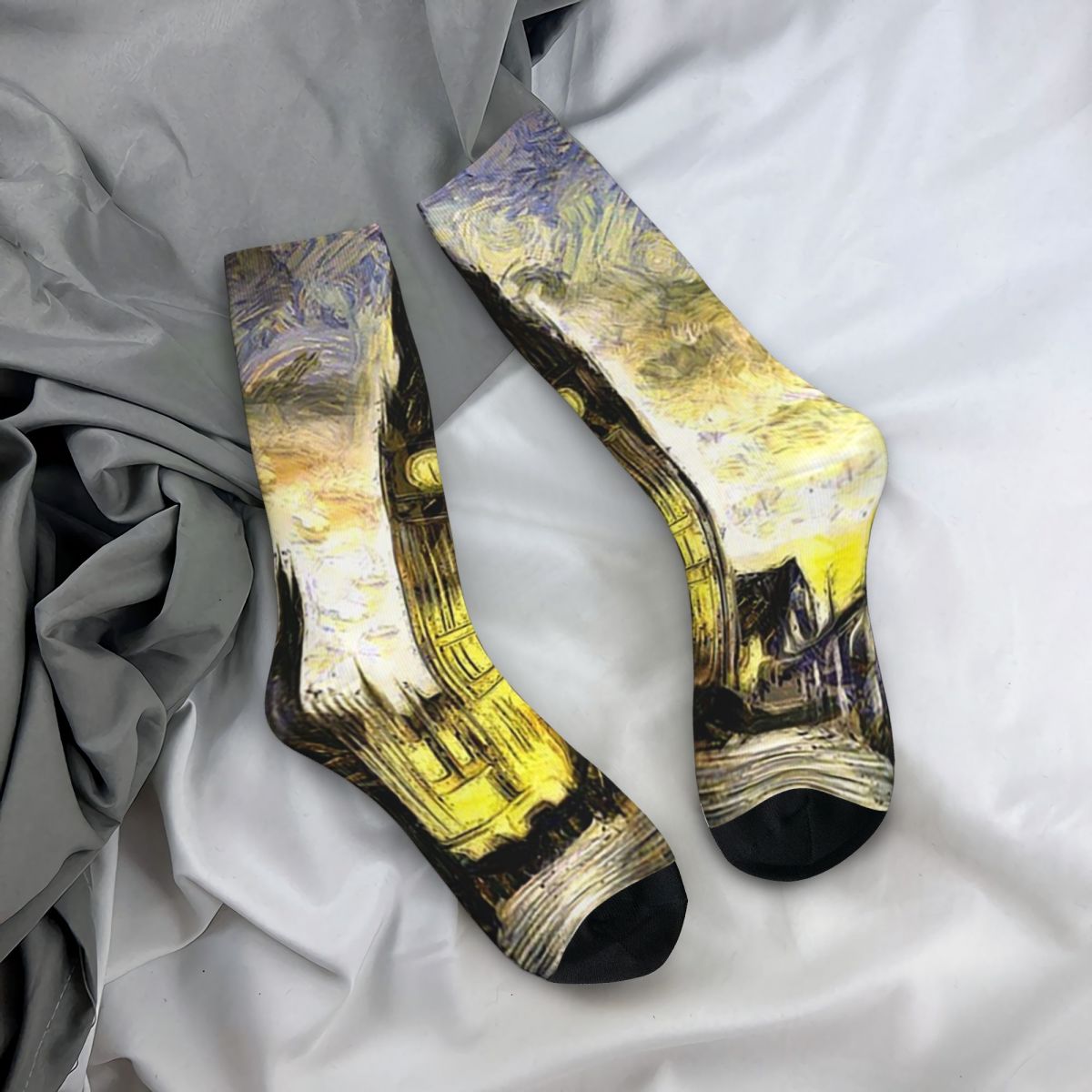 Women'S Fashion London - Stoking Kru Semua Musim Warna Artistik