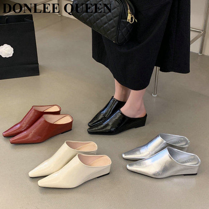 Women Queen Fashion - Sepatu Wanita Model Mule Tertutup, Sepatu