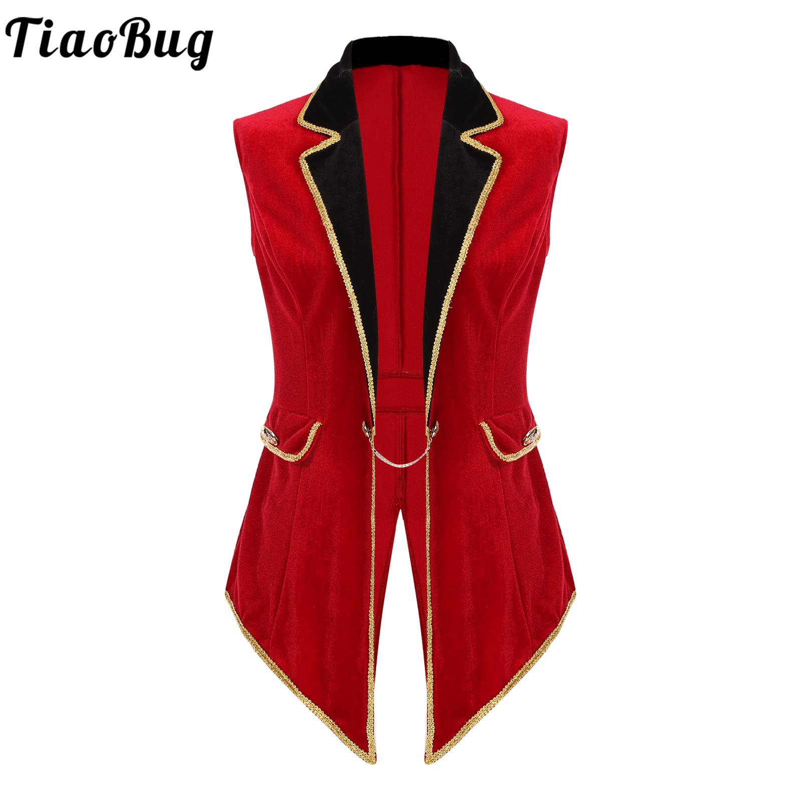 Velvet Blazer Women - Kostum Ringmaster sirkus wanita, jaket rompi