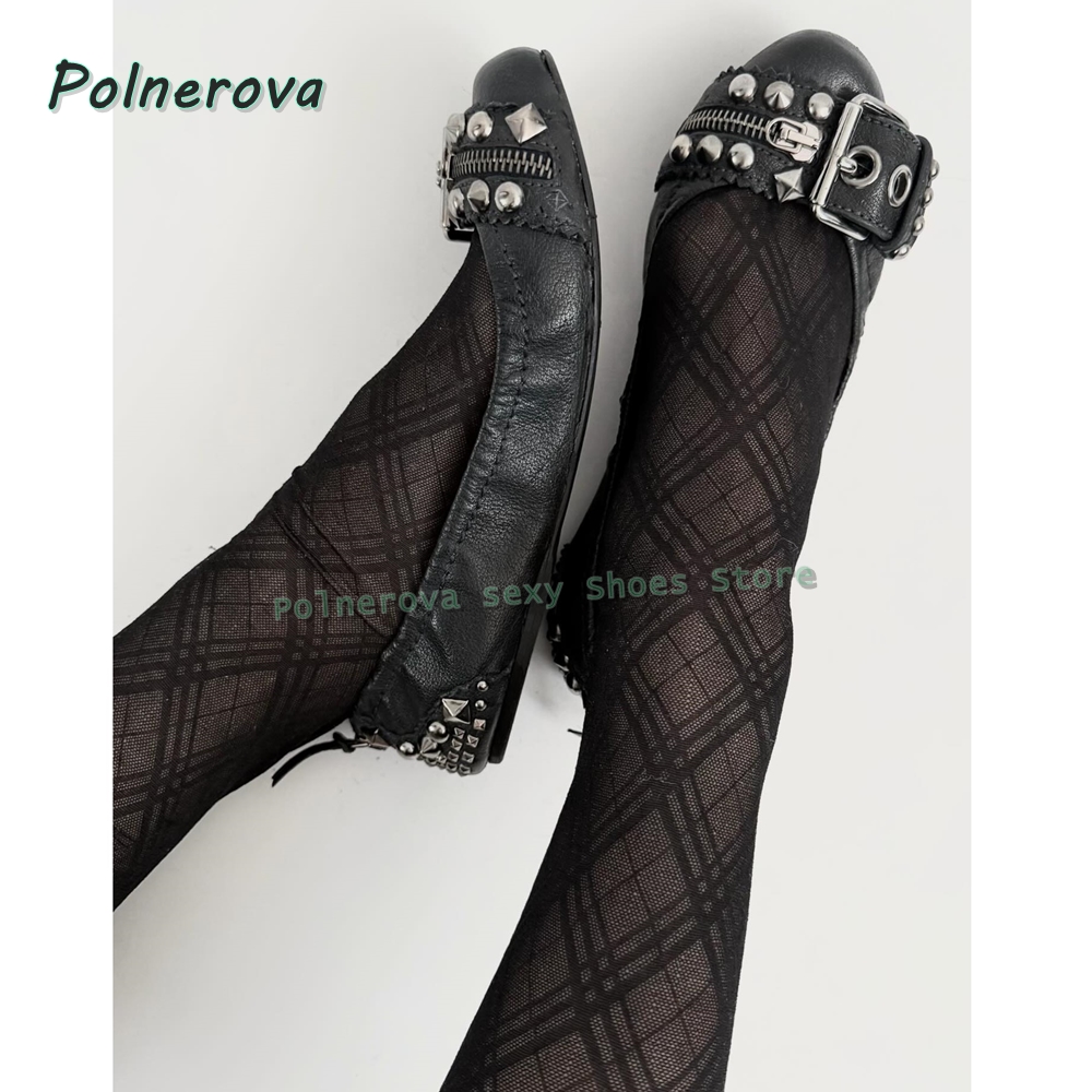 Women'S Fashion Day - Sepatu Mary Jane dengan Gesper Rivet,