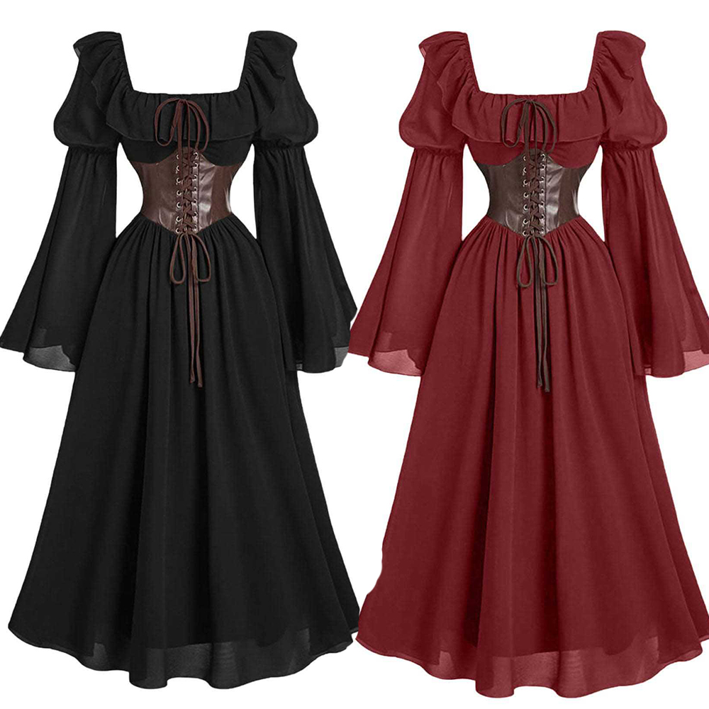 Women'S Fashion Renaissance Period - Gaun Panjang Wanita Lengan Panjang Bergaya