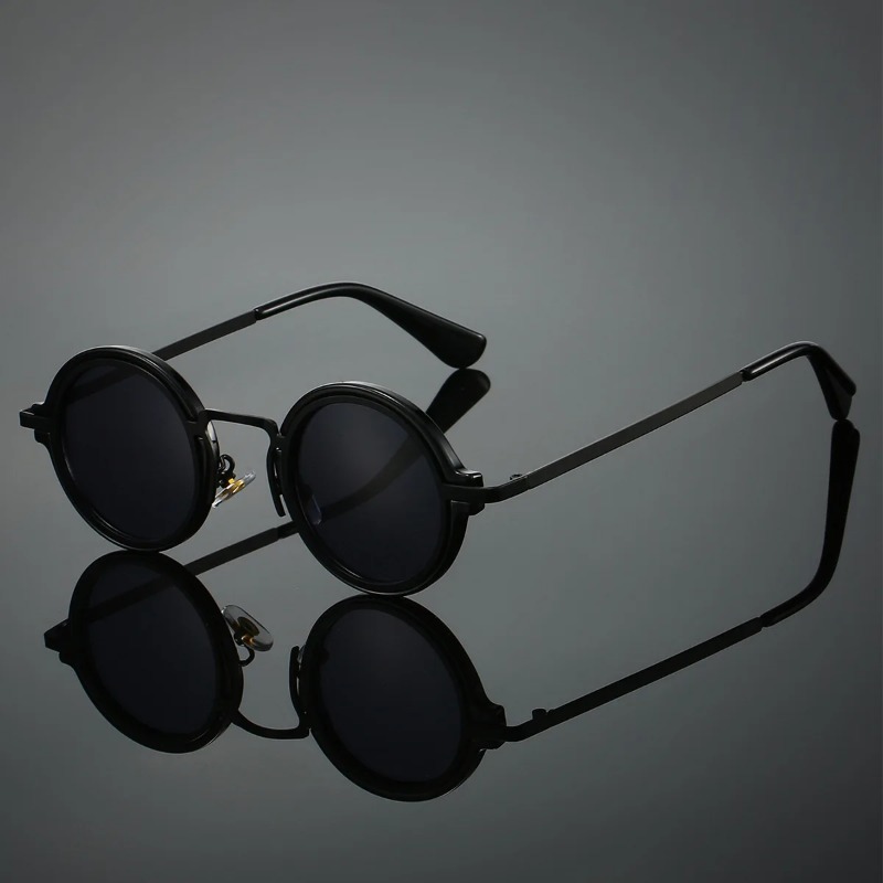 Women'S Fashion Eyeglass Frames - Kacamata Hitam Bingkai Bulat Logam Retro