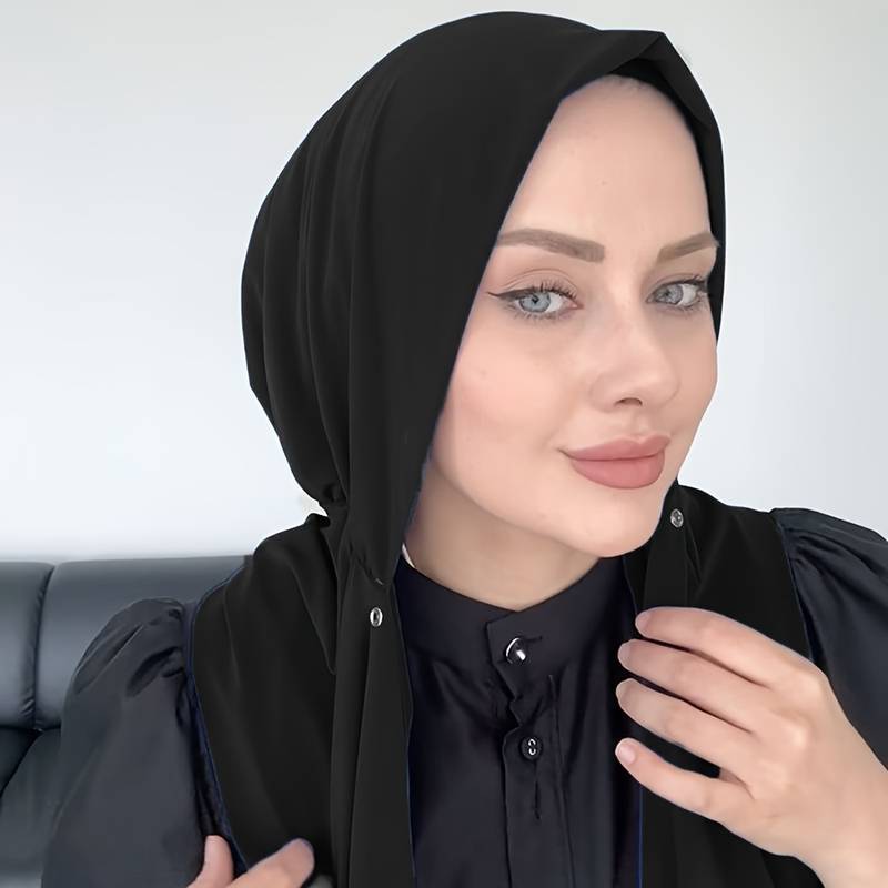 Women Fashion Hats - Hijab muslim polos warna solid, topi