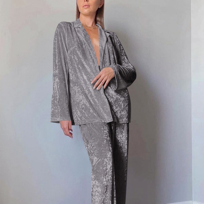 Setelan 2 potong Wanita Piyama - Velvet Blazer Women ulasan dan harga
