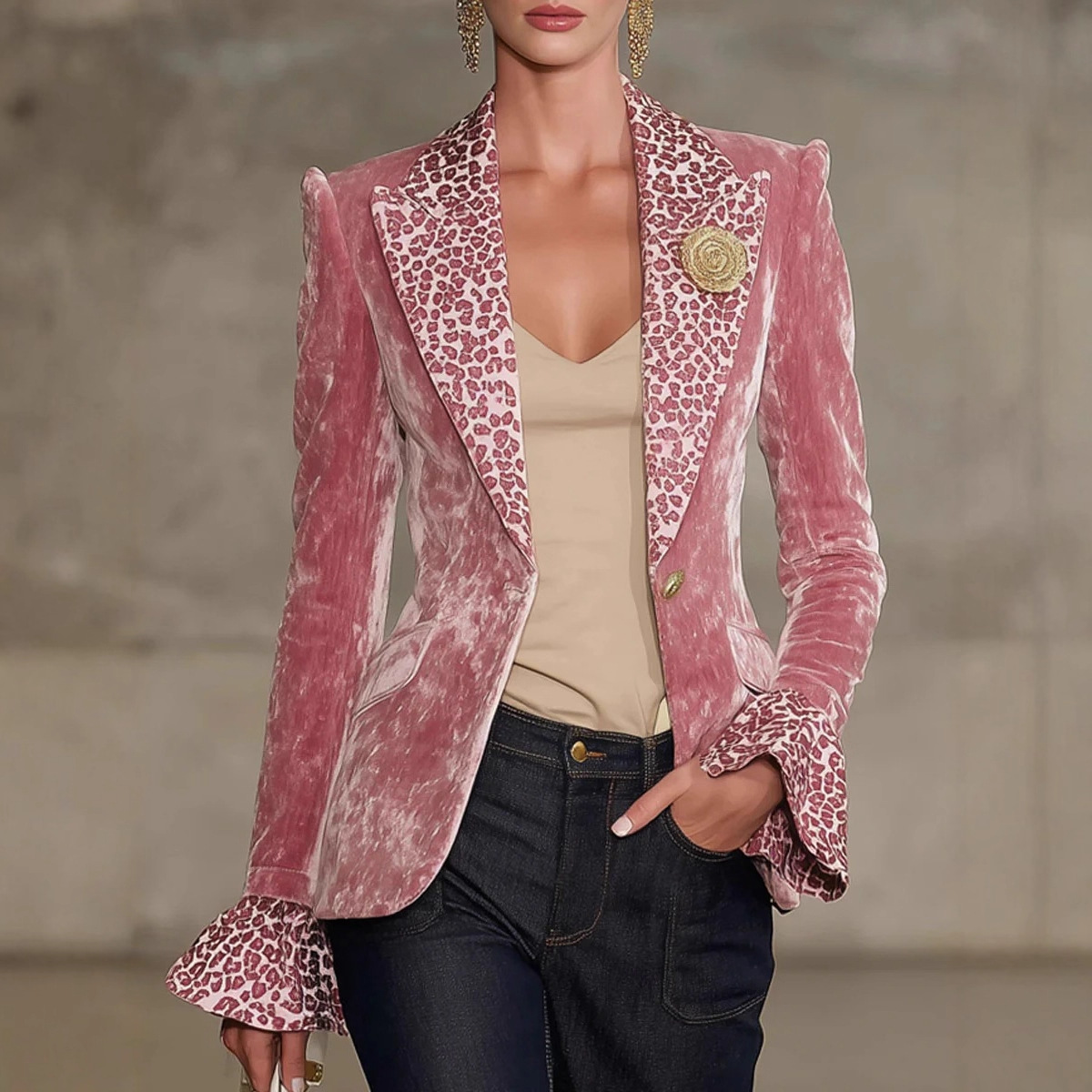 Blazer Beludru Wanita Motif Le - Velvet Blazer Women ulasan dan harga
