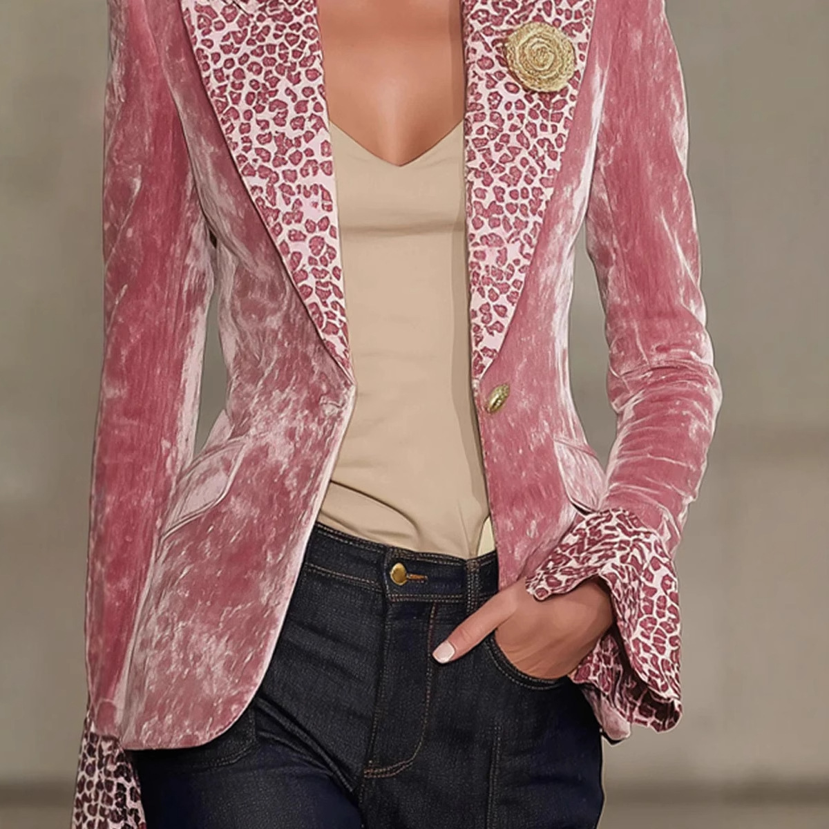 Blazer Beludru Wanita Motif Le - Velvet Blazer Women ulasan dan harga