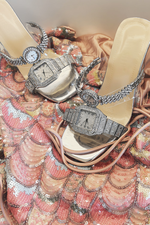 Sepatu hak tinggi kristal desa - Fashion Women Watch ulasan dan harga