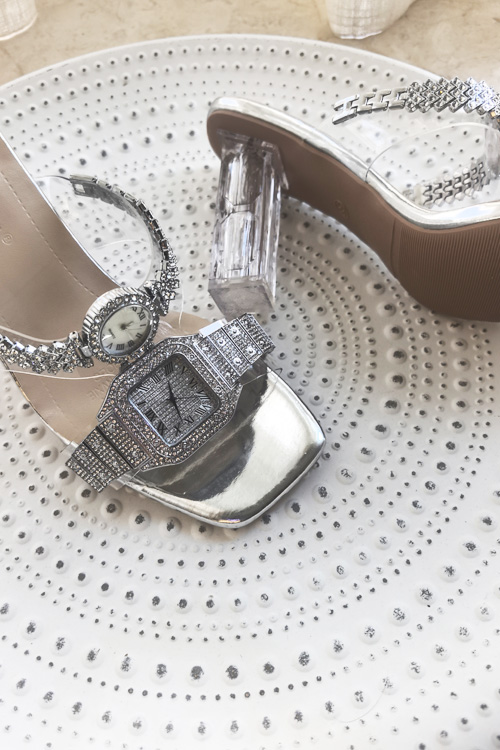 Sepatu hak tinggi kristal desa - Fashion Women Watch ulasan dan harga