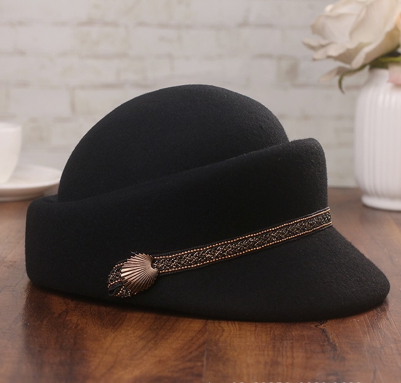 Topi Baret Hitam Wanita Pria M - Women Fashion Hats ulasan dan harga