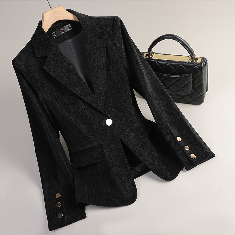 Blazer Beludru Emas Kuning Wan - Velvet Blazer Women ulasan dan harga