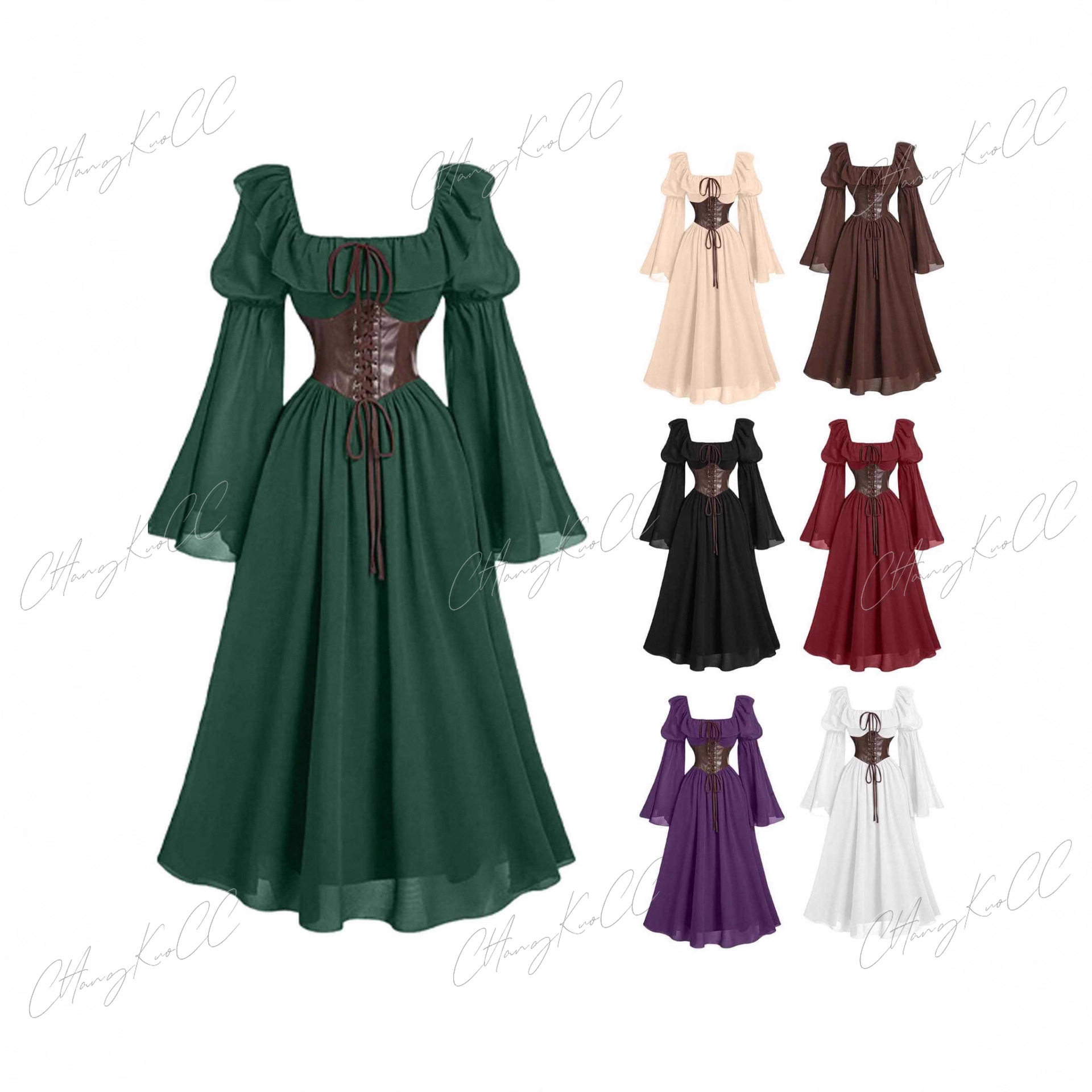 Gaun Wanita Lengan Panjang Mod - Women'S Fashion Renaissance Period ulasan dan harga