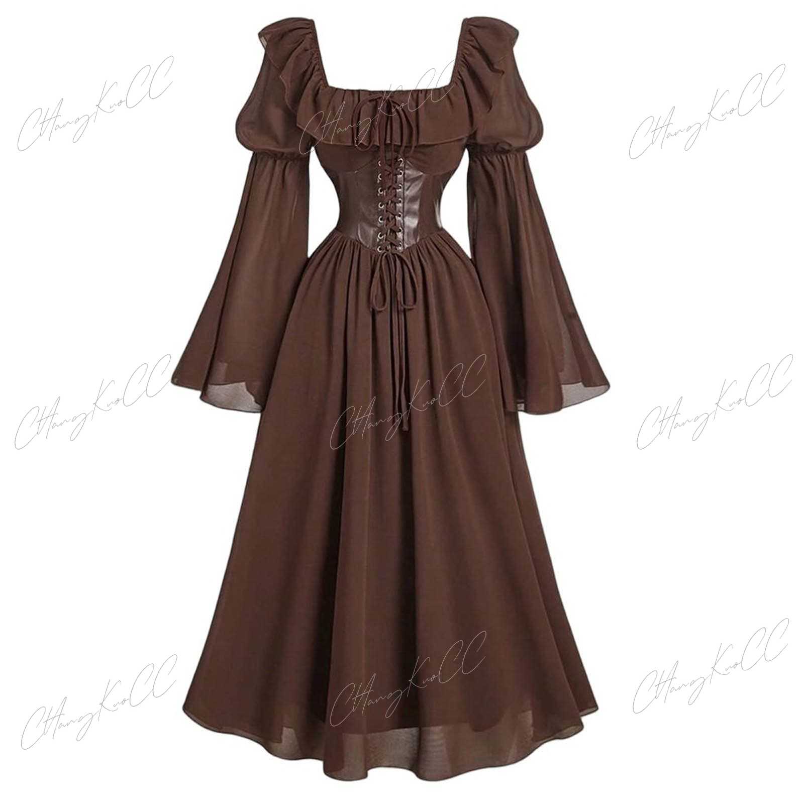 Gaun Wanita Lengan Panjang Mod - Women'S Fashion Renaissance Period ulasan dan harga