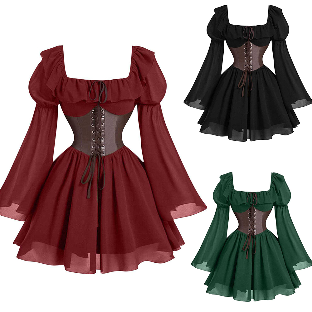 Gaun Wanita Lengan Panjang Mod - Women'S Fashion Renaissance Period ulasan dan harga