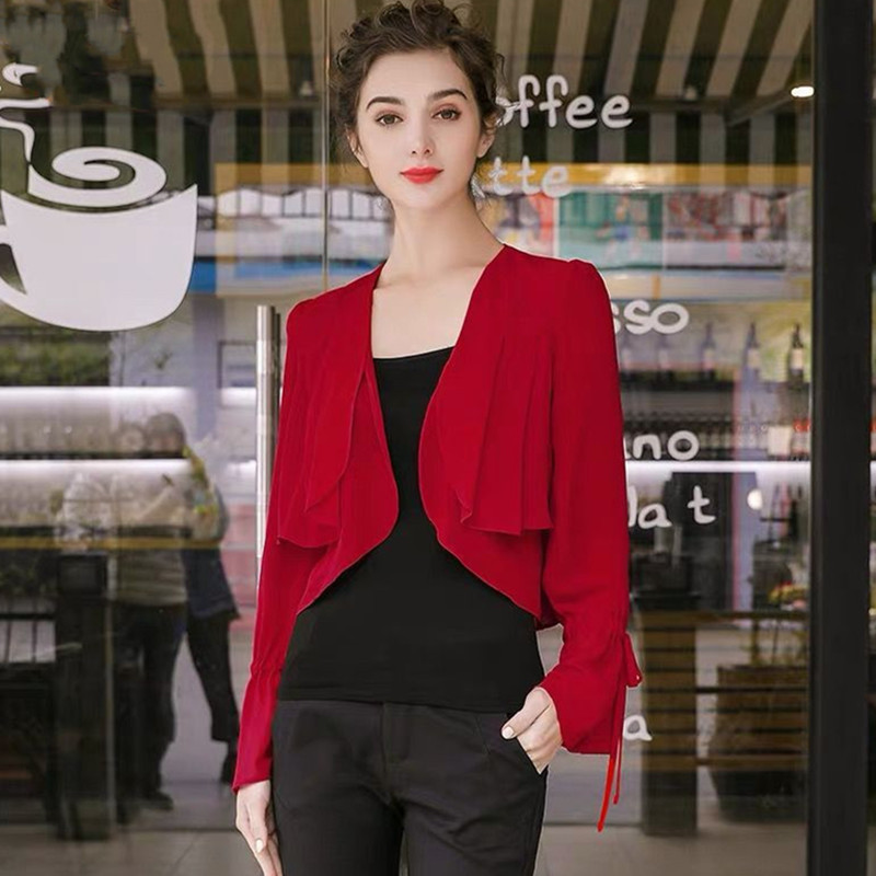 Mantel sifon tipis lengan keru - Kimono Cardigan Women ulasan dan harga
