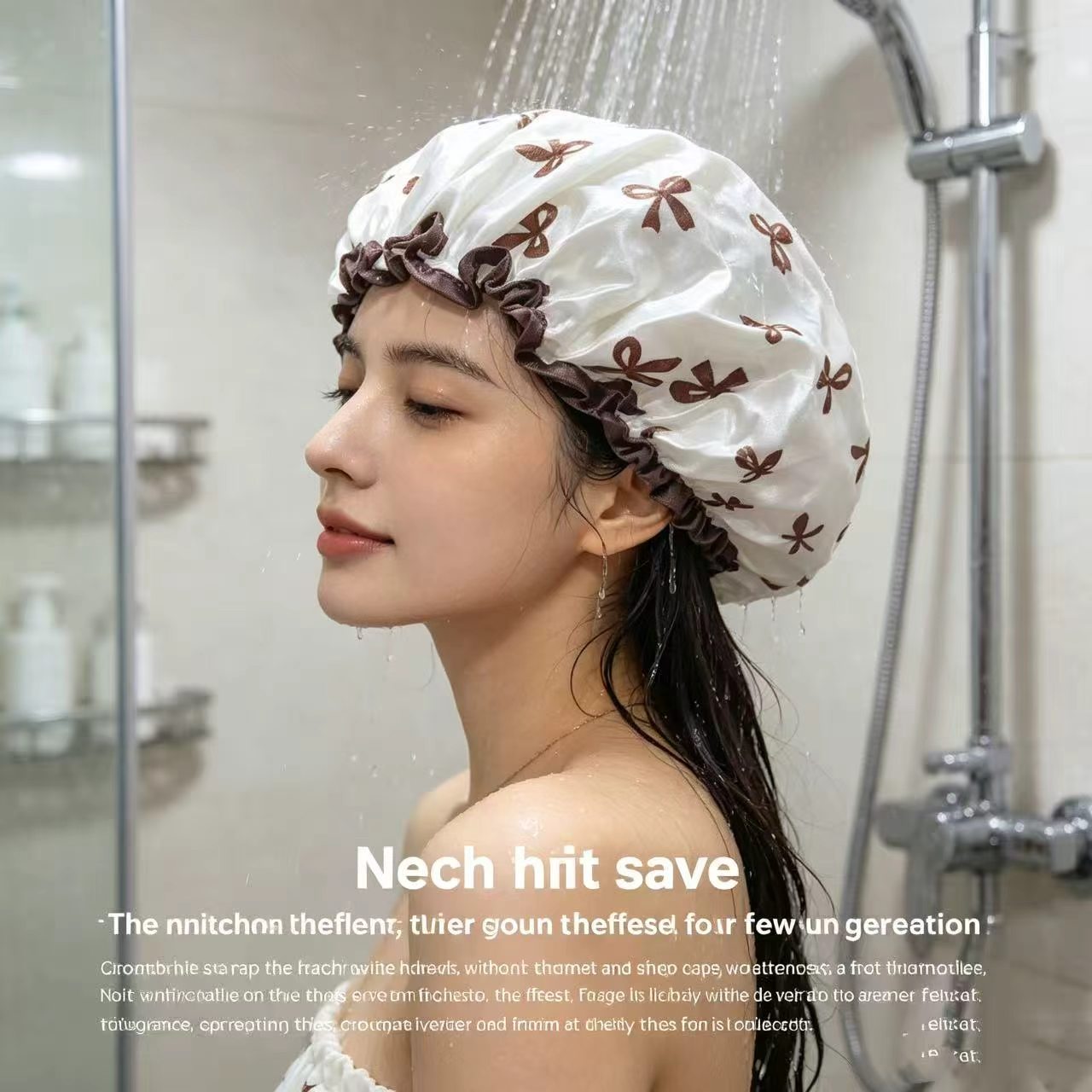 Topi Mandi Anti Air Model Dasi - Women Fashion Hats ulasan dan harga