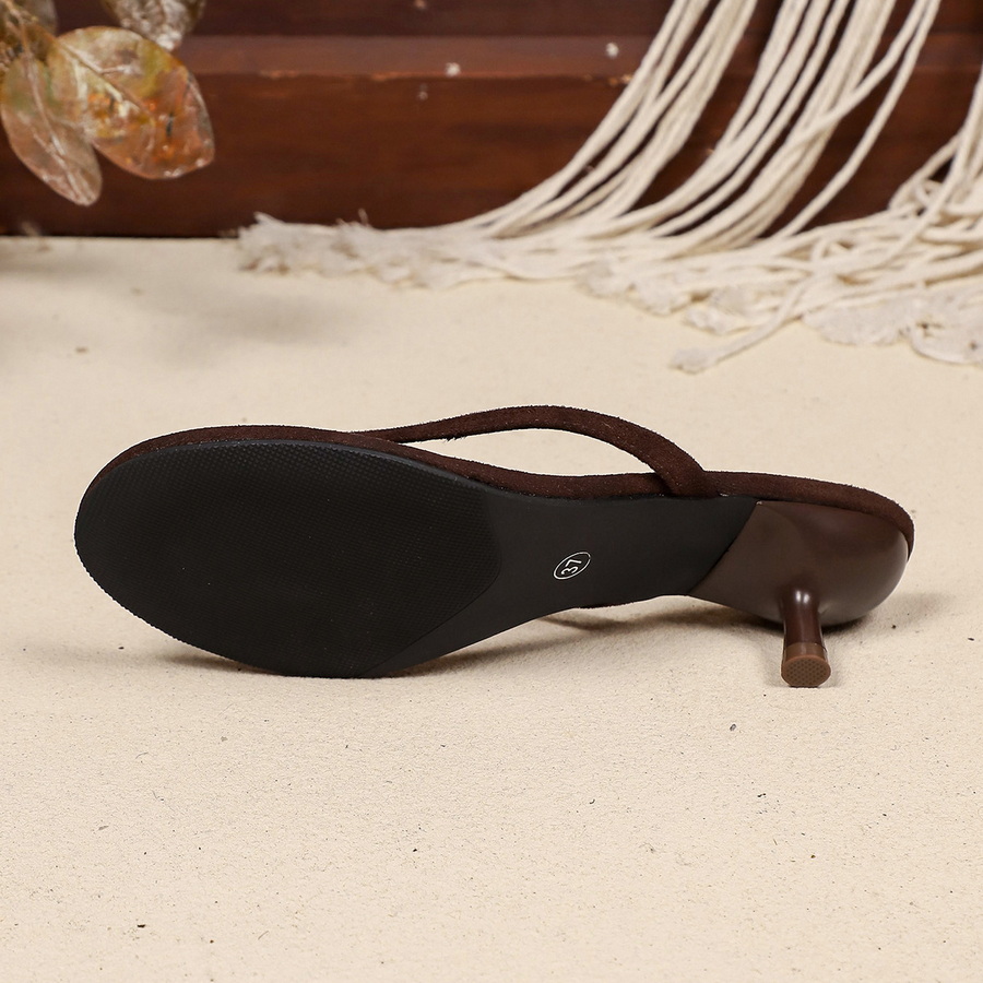 Sandal Thong Hak Tinggi Suede  - Women'S Fashion Line ulasan dan harga