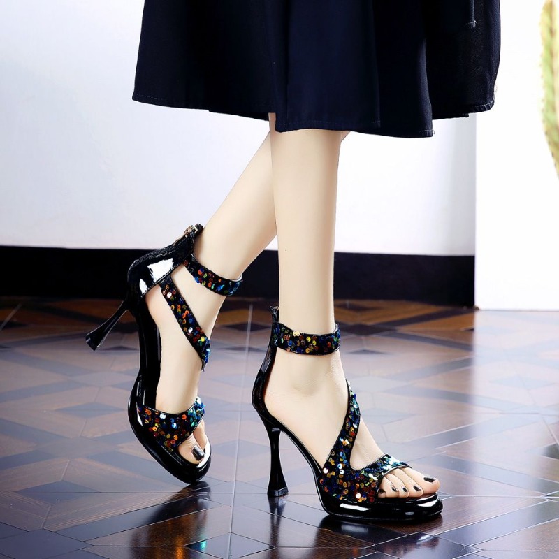 Sandal Hak Tinggi Peep-Toe Ber - Women Fashion Korean ulasan dan harga