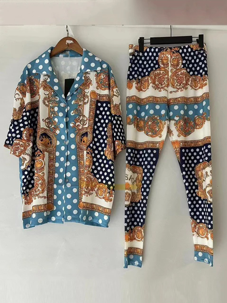 Piyama motif geometris retro d - Women'S Fashion Pajamas ulasan dan harga