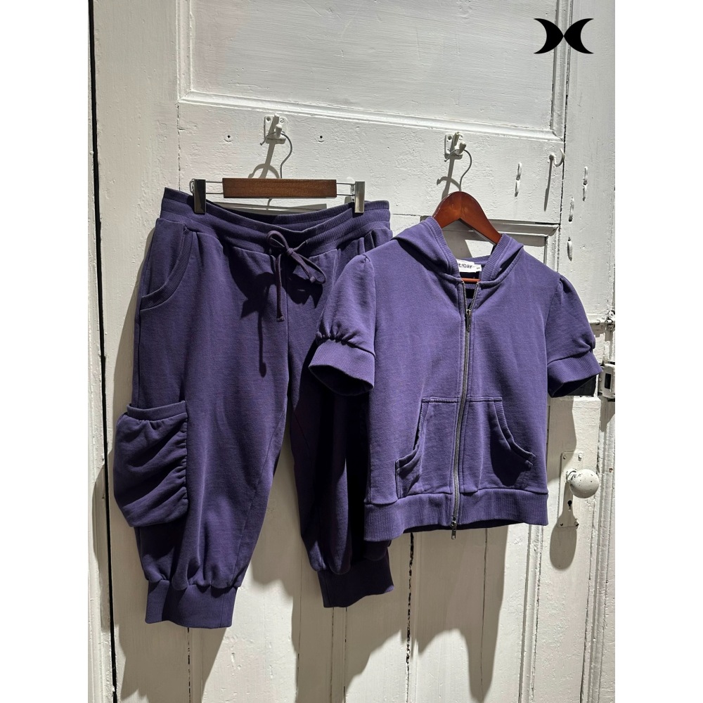 Setelan jaket hoodie pendek be - Women Fashion Korean ulasan dan harga